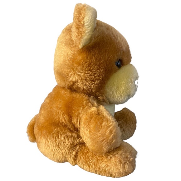 Vtg Dakin TEDDY BEAR 7”  Stuffed Brown Plush 1982 Nutshells Shredded Clippings - Picture 2 of 6